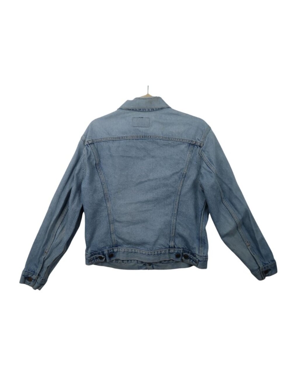 Vintage 1980's M Levis Light Wash Denim Trucker Jacket Blue Button Front - Picture 7 of 9